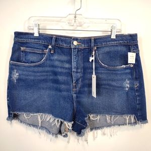 New Good American Jean Shorts size 14 90's Retro High Waist